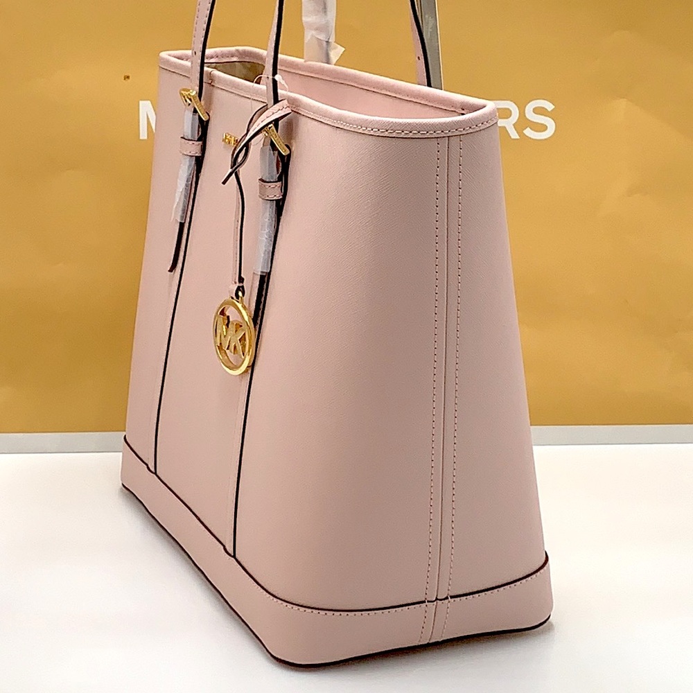 MICHAEL KORS POWDER BLUSH COLOR JET SET TRAVEL LARGE SAFFIANO LEATHER TOTE BAG - Picture 5 of 14